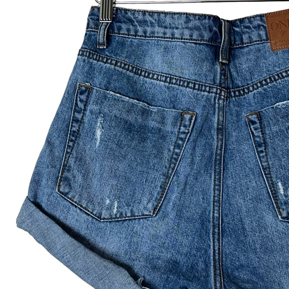 One Teaspoon | High Waist Bandits distressed cuffed denim shorts size 26 - Picture 7 of 11